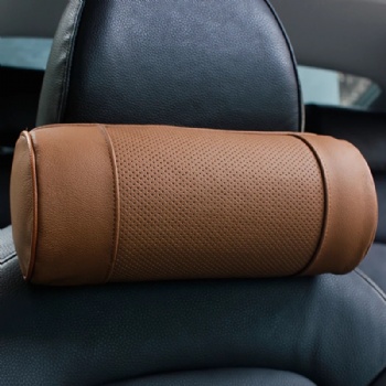 Cylinder Car Neck Pillow Genuine Leather