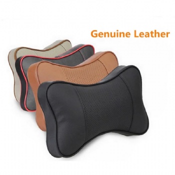 Bone Car Head Pillow Neck Cushion Genuine Leather