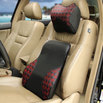 Embroidered Leather Automotive Pillow Set For Car Interior Accessories