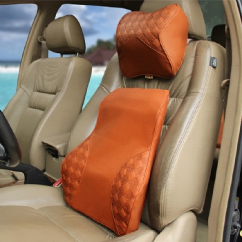 Embroidered Leather Automotive Pillow Set For Car Interior Accessories