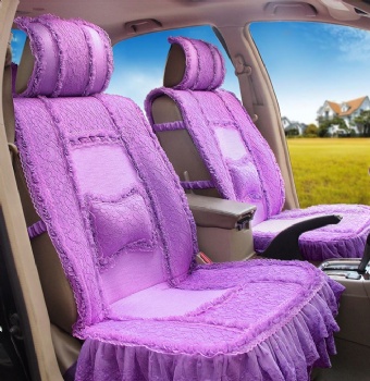 Lace Car Seat Cover Universal Full Set Purple
