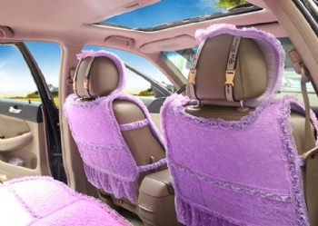 Lace Car Seat Cover Universal Full Set Purple