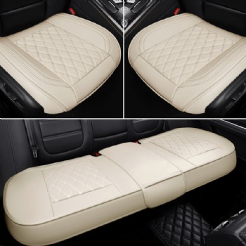 Leaether Car Seat Protector 3pcs Back Cushion