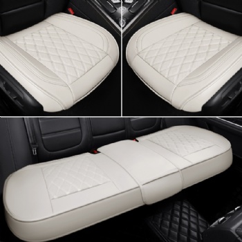 Leaether Car Seat Protector 3pcs Back Cushion
