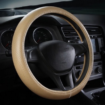 Breathable Car Steering Wheel Cover Genuine Leather